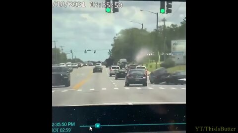 Florida cop’s dash cam captures car flipping after being sideswiped