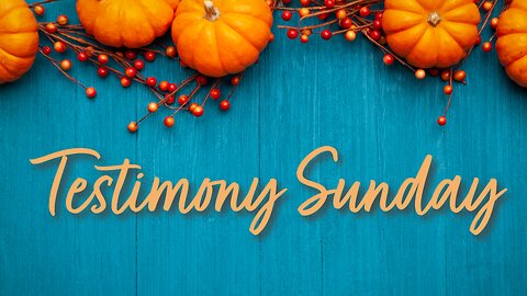 November 24, 2024 - TESTIMONY SUNDAY