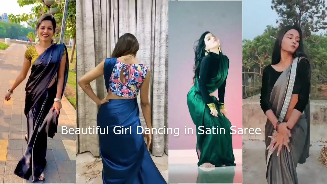 Girls Dancing in Satin Saree | Hot Dance🔥❣️🥰 | Grouchy Channel