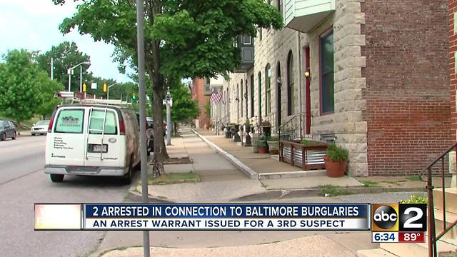 2 suspects arrested in connection to several Baltimore area burglaries