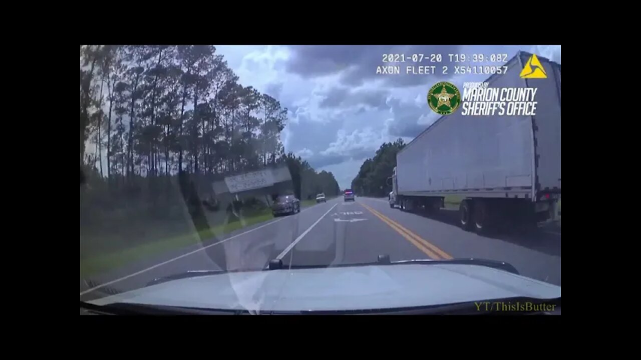 Police chase a stolen truck and they get stuck in the mud