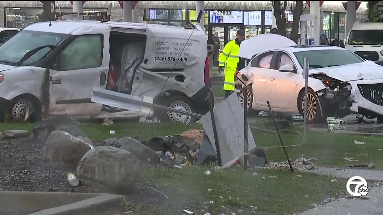 Stolen car crashes into van in St. Clair Shores