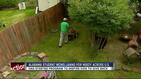 Alabama student mows lawns for needy across U.S.