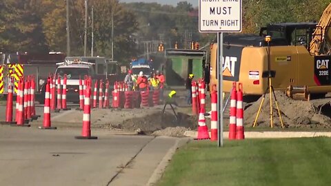 Crews on the scene of a gas main break in Rochester Hills