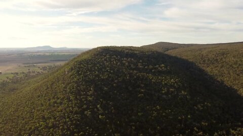 View from the air around the edge of the Weddin Mountains