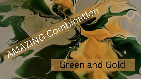 Amazing Green and Gold Combination 20x40cm #pouringacrylics #haappyflow #paintpouring #dutchpour