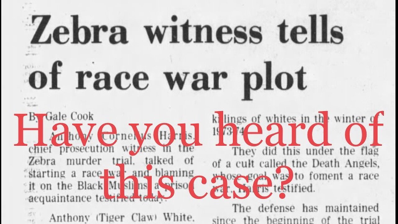 Minute of Murder- the Zebra Murders #truecrime