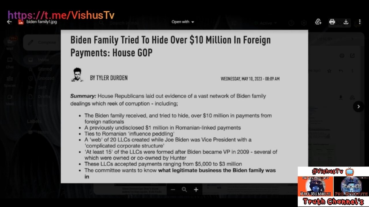 Biden Family Tried To Hide Over $10 Million In Foreign Payments... #VishusTv 📺