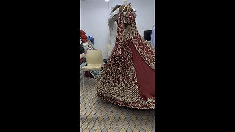 Bridal Valima Dress Double Flare Maxi in Golden On White Combination Colour You can Order