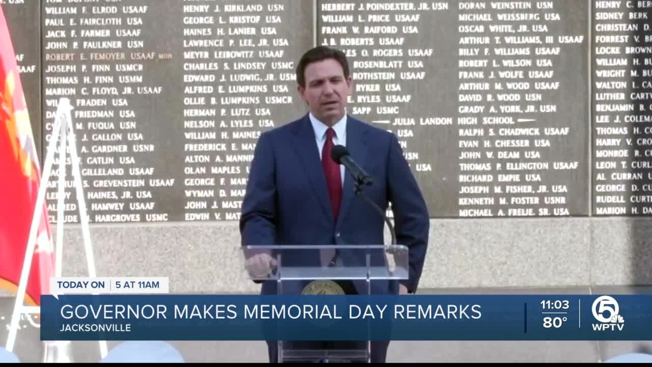 Gov. Ron DeSantis honors fallen service members at Memorial Day ceremony in Jacksonville