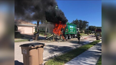 Garbage truck fire