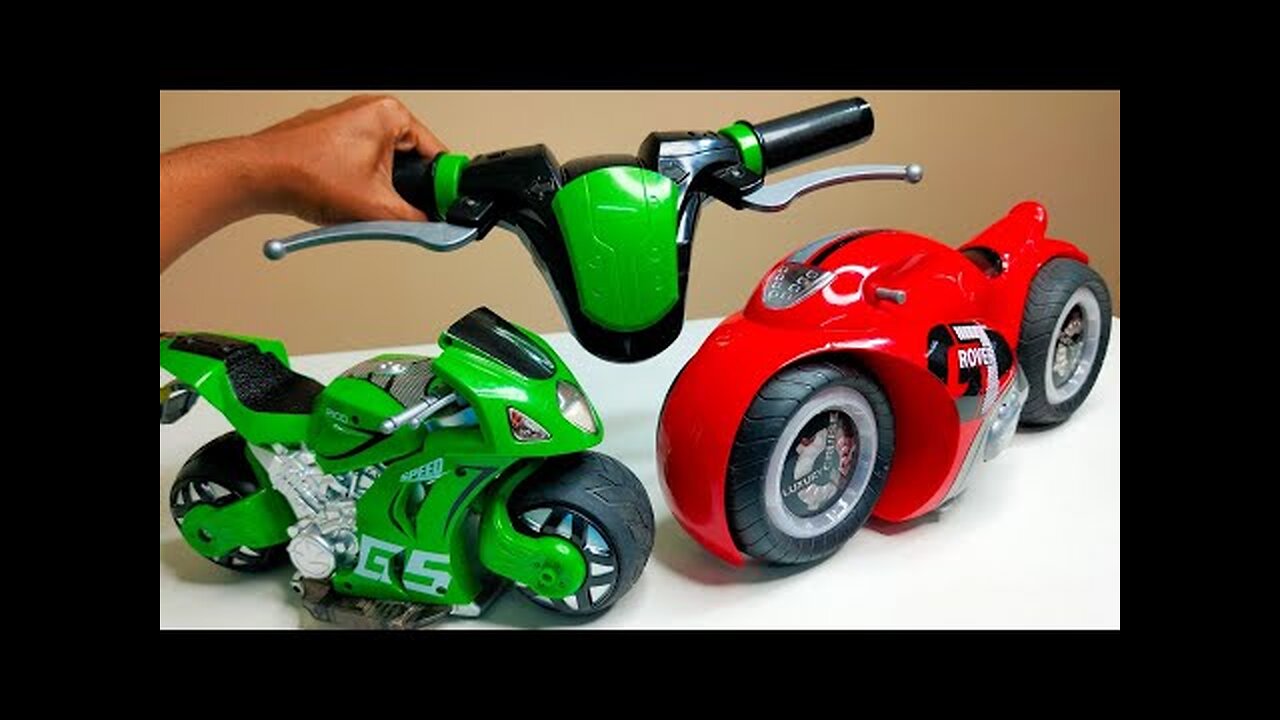 RC Electric Tron Bike Vs RC Real Handle Hayabusa Bike Unboxing - Chatpat toy tv