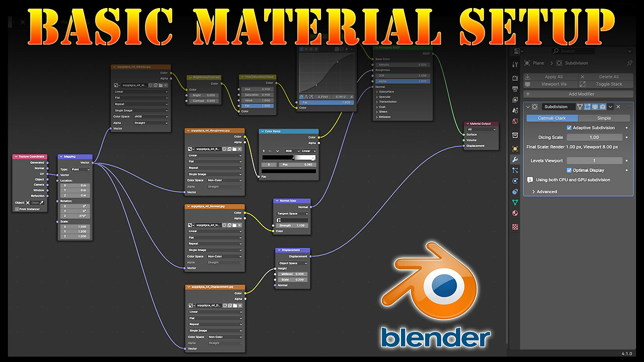 How to set up a basic material using the node editor (Blender Tutorial)