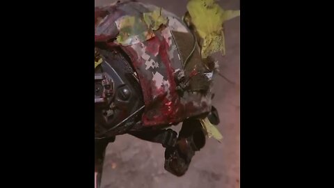 🔞 Ukrainian helmet after a head shot…
