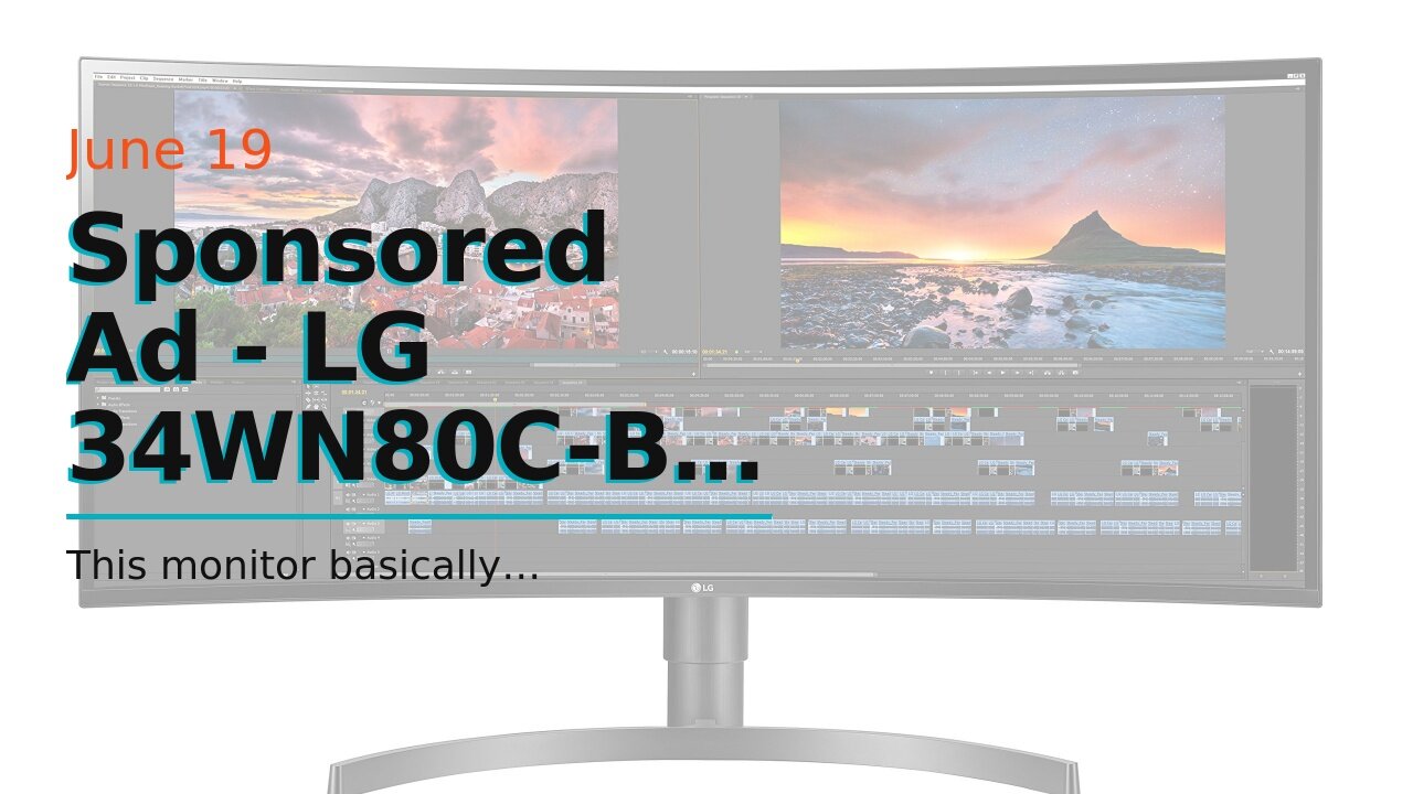 Sponsored Ad - LG 34WN80C-B UltraWide Monitor 34” 21:9 Curved WQHD (3440 x 1440) IPS Display, U...