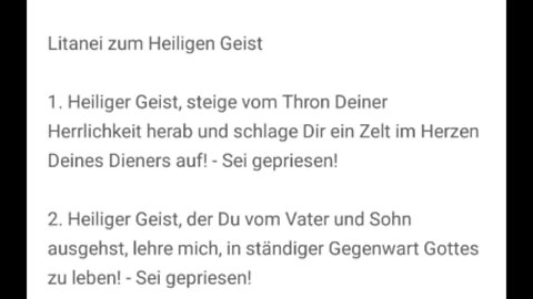 Litanei zum Heiligen Geist für Private