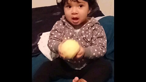 Baby first whole Apple lol