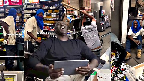 7 eleven robber gets his ass whooped