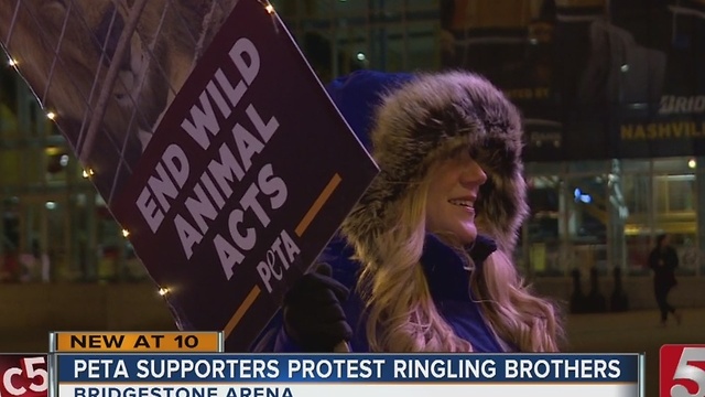 PETA Protests Ringling Brothers At Brdgestone Arena