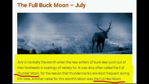 FULL BUCK MOON JULY 13TH 2022