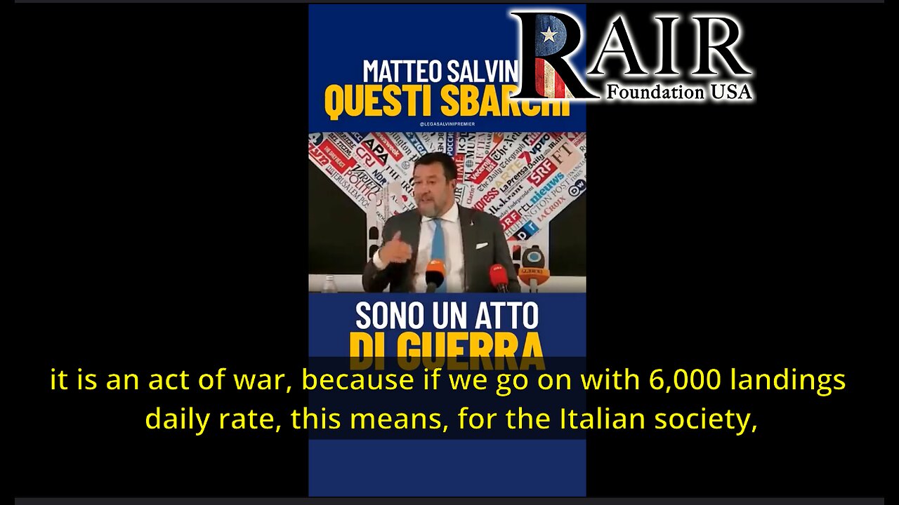 Salvini explains the invasion via Lampedusa is EU and Organized crime to damage Itialian govt