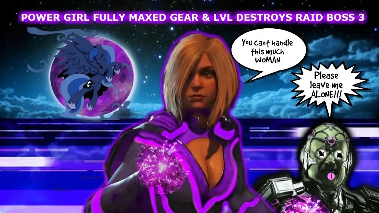 Power Girl, Fully maxed lvl & gear Destroys the Raid 3 Boss! Win rare stuff!