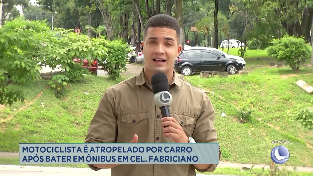 Motociclista é atropelado por carro após bater em ônibus em Fabriciano