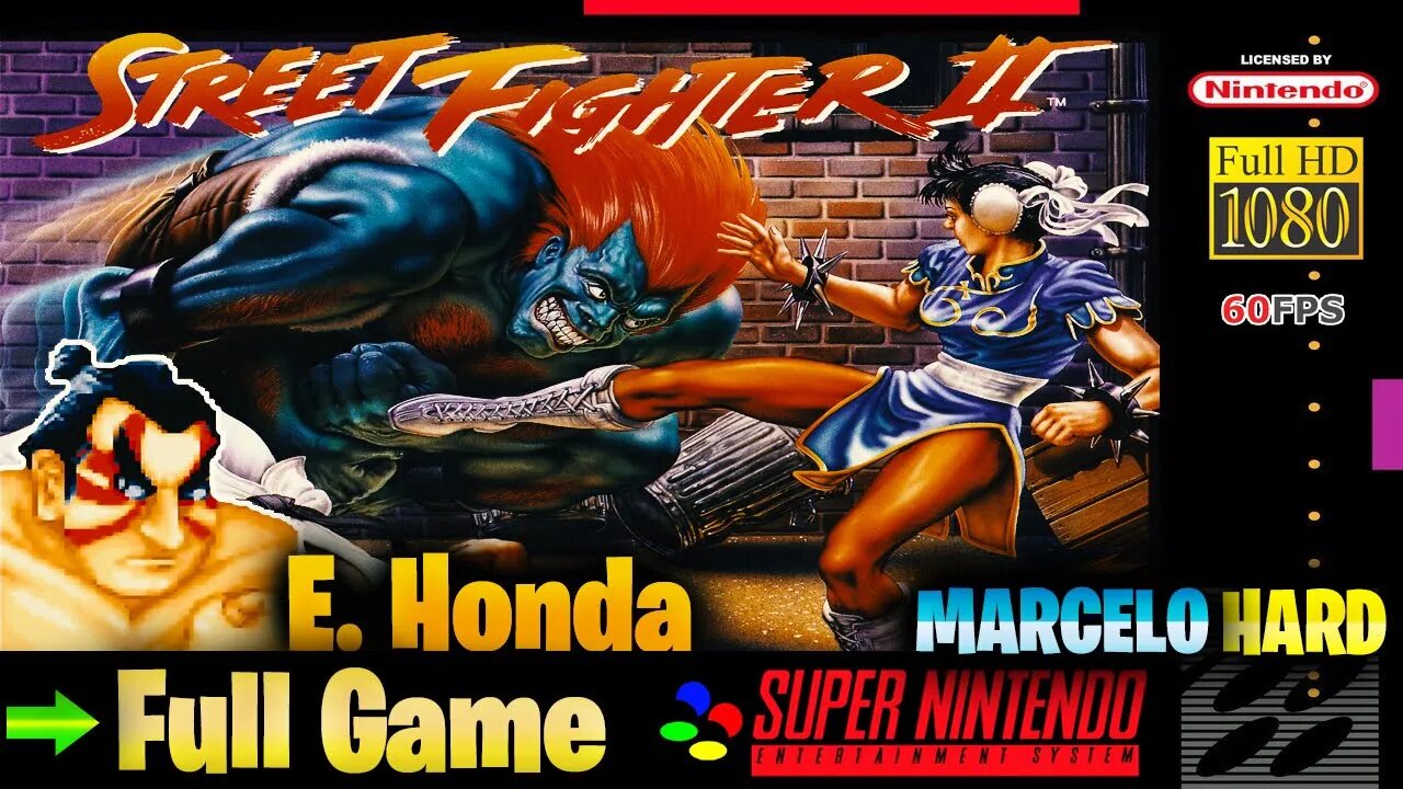 Street Fighter II: The World Warrior: E. Honda - Super Nintendo (Full Game Walkthrough)