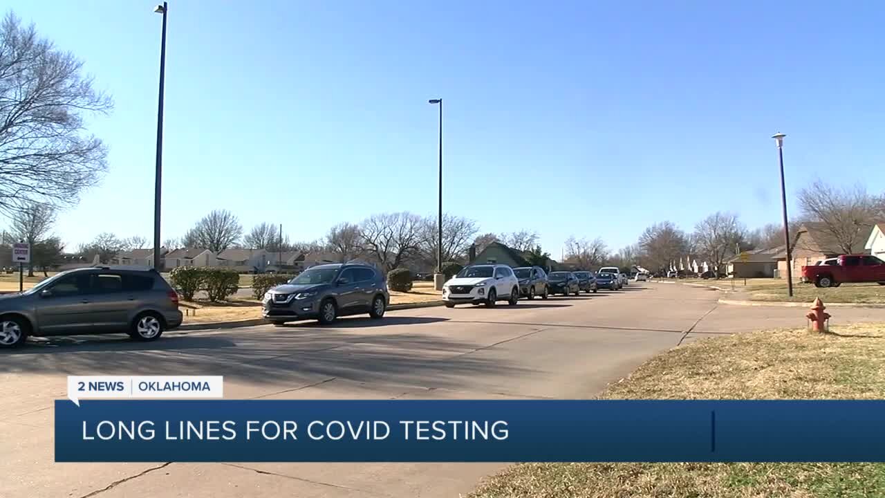 Long lines for COVID-19 testing in Broken Arrow