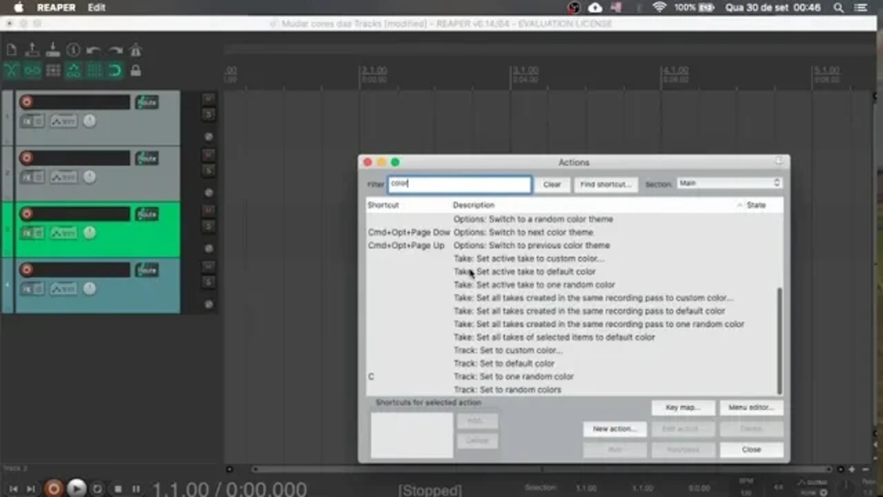 Reaper DAW - Como mudar as cores das tracks rapidamente