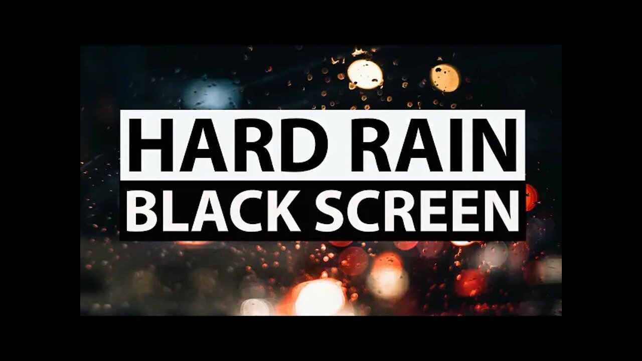 SLEEP GOOD 8 HOURS | BLACK SCREEN HARD RAIN & THUNDER CALMING & GENTLE