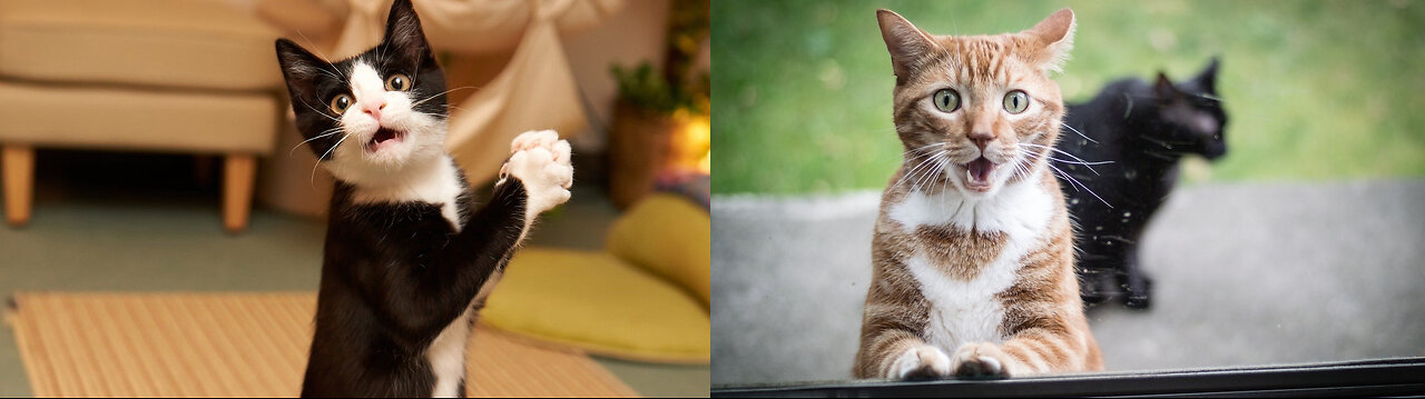 Funny cats. Rzhachka, Scream.
