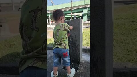 Mary Jane: Cleaning rocks at the park.