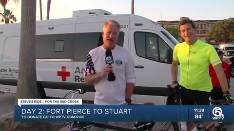 Steve Weagle joined by Michael Williams in Fort Pierce on 'Ride for the Red Cross'