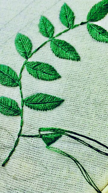 Beautiful Embroidered Leaf Design