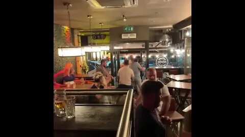 Fight kicks off in a restaurant