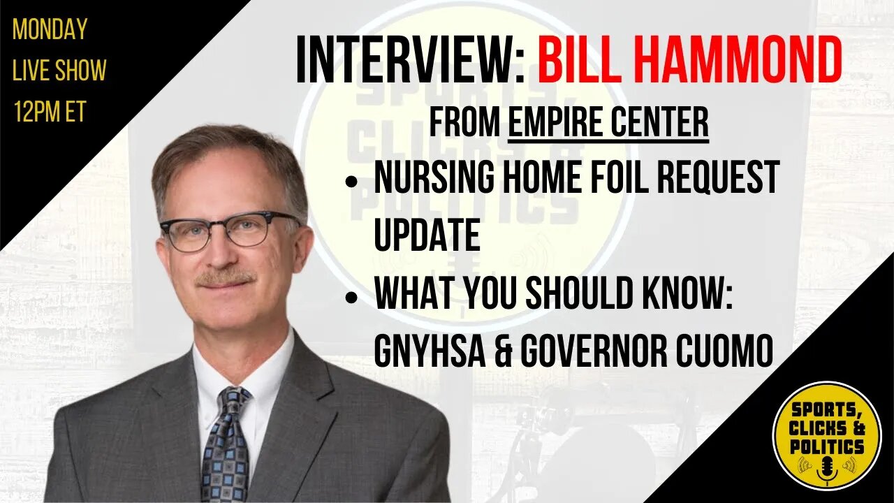 INTERVIEW: Bill Hammond from Empire Center on his nursing home FOIL request, #GNYHA and Gov #Cuomo