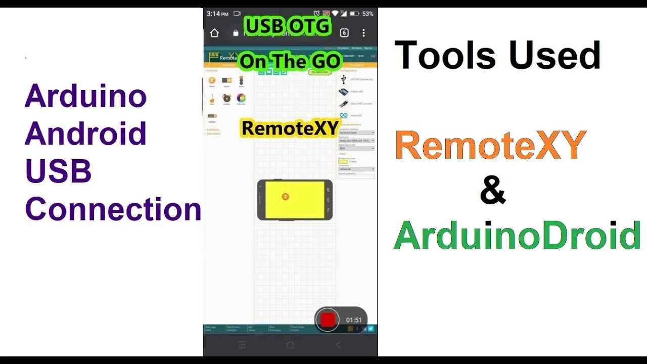 RemoteXY Control Arduino with USB Cable