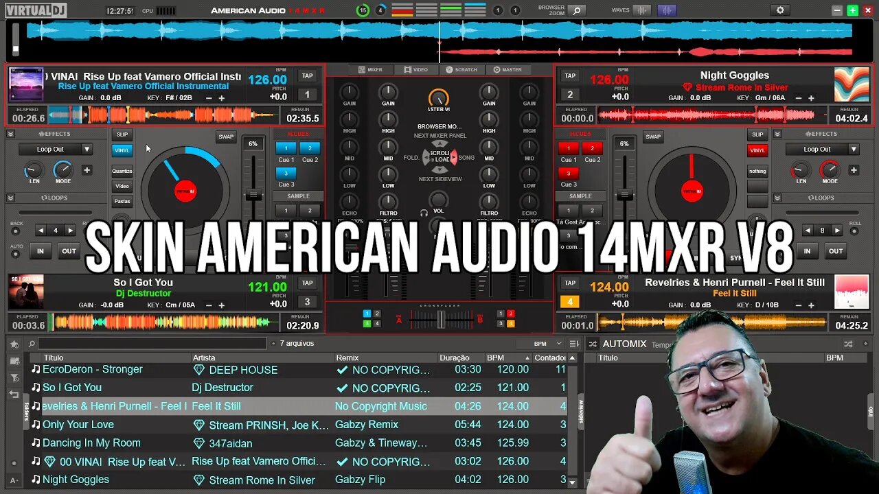 SKINS Virtual DJ - American Audio 14MXR v8