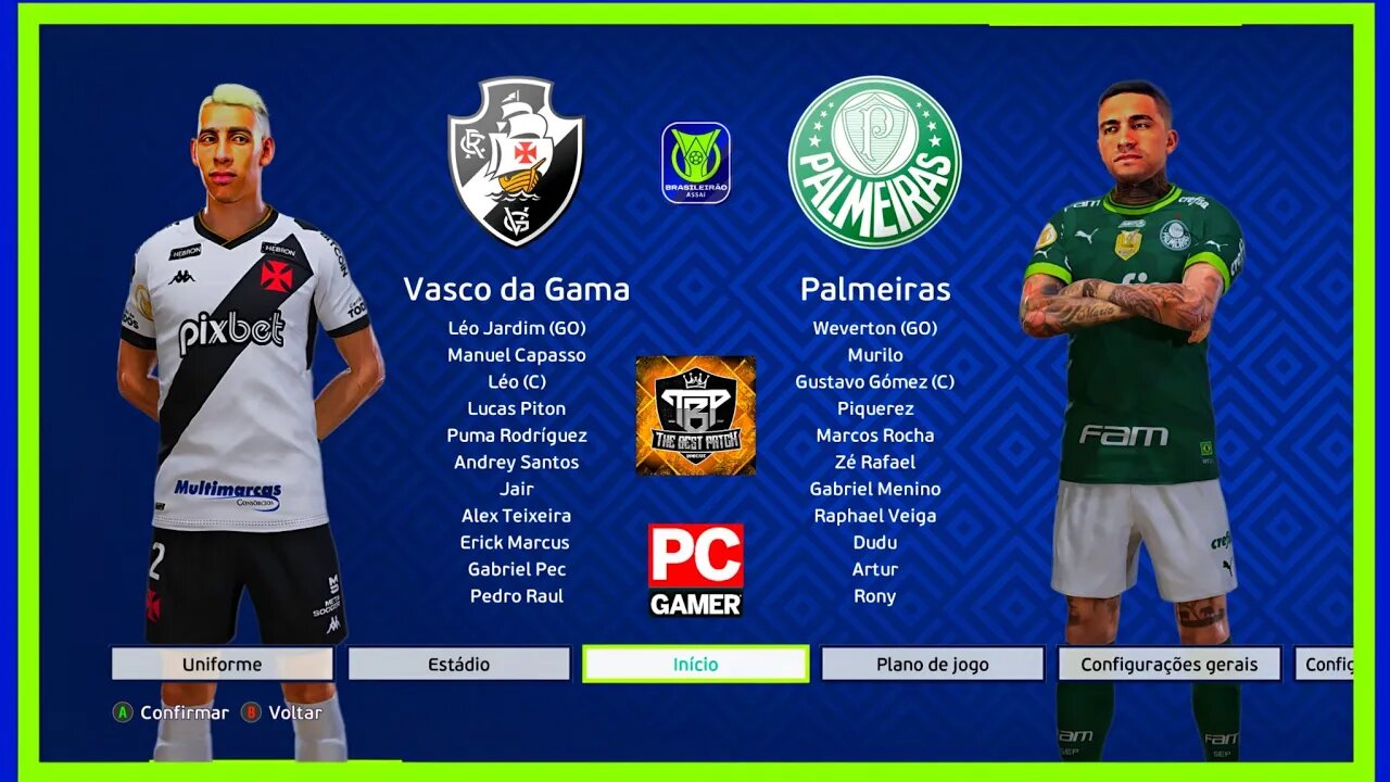 VASCO X PALMEIRAS - PES2021 PATCH THE BEST 9.9 - BRASILEIRÃO 2023 - SEGUNDA RODADA