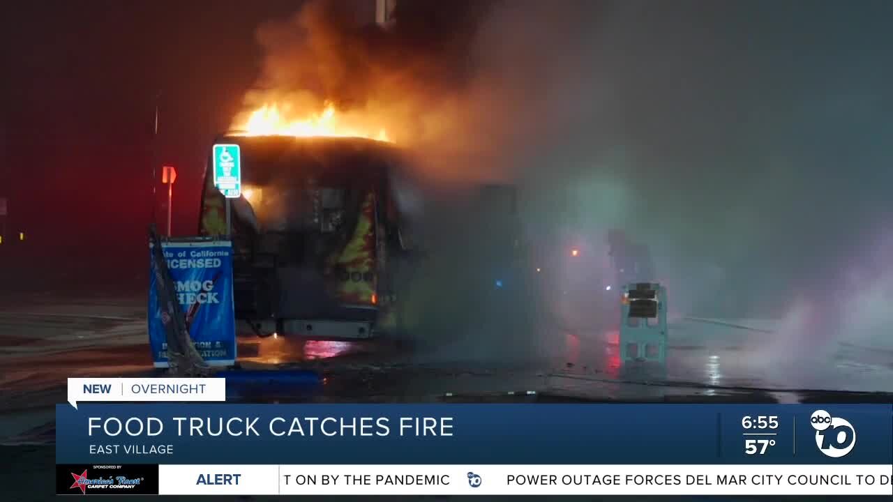 Food truck catches fire in East Village