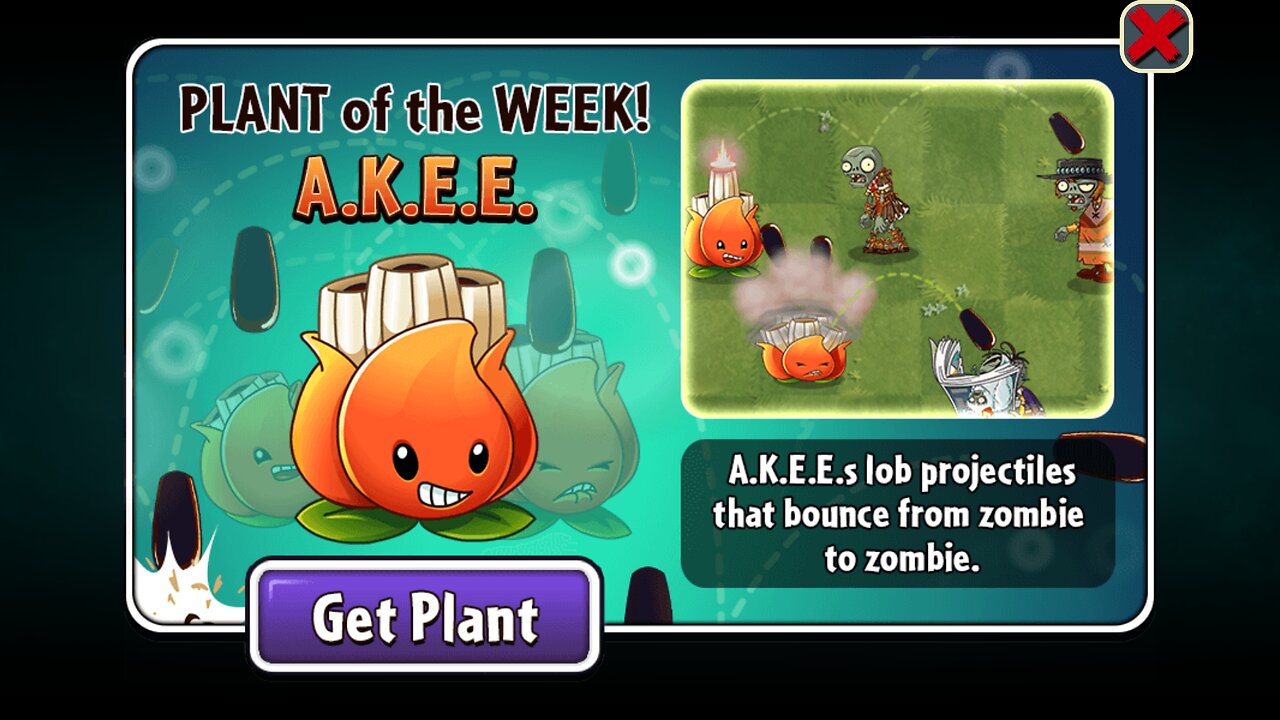 Plants vs Zombies 2 - Penny's Pursuit - Core Plant Showcase -A.K.E.E. - April 2023