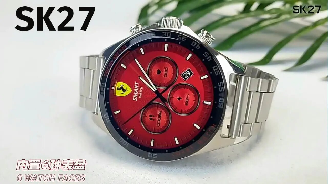 SK27 SmartWatch New with Nfc SOS Compass Gps Motion Track Ferrari Style