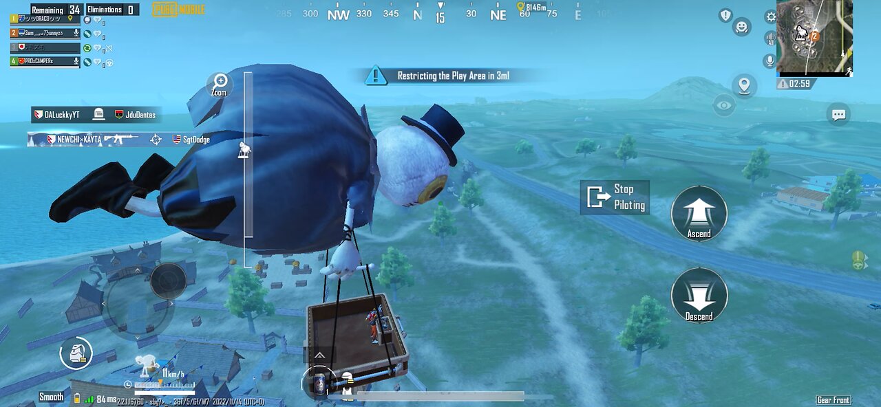 Floating big across the lobby Pubg