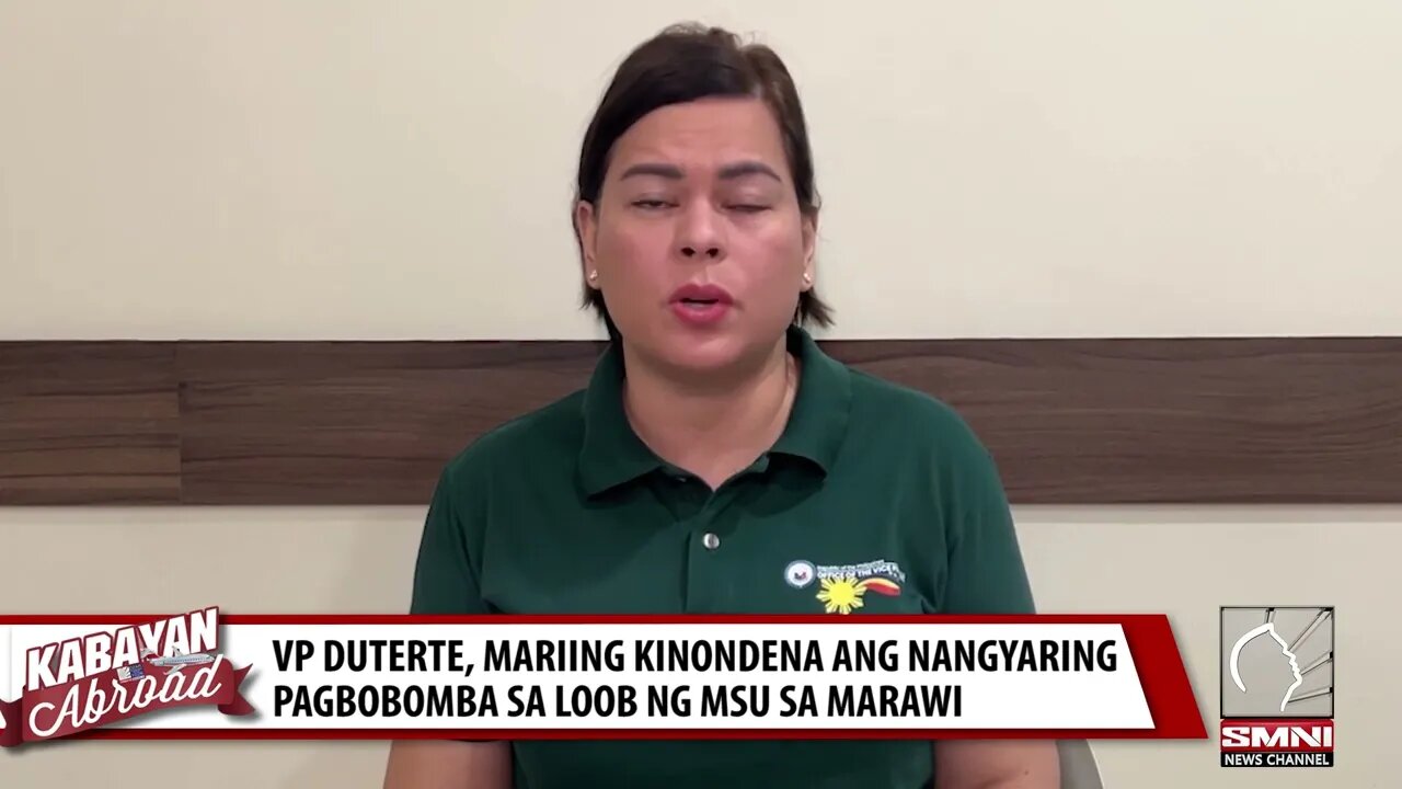 VP Duterte, mariing kinondena ang nangyaring pagbombomba sa loob ng MSU sa Marawi