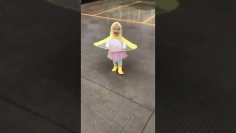 Cute little Ducky enjoying the rain