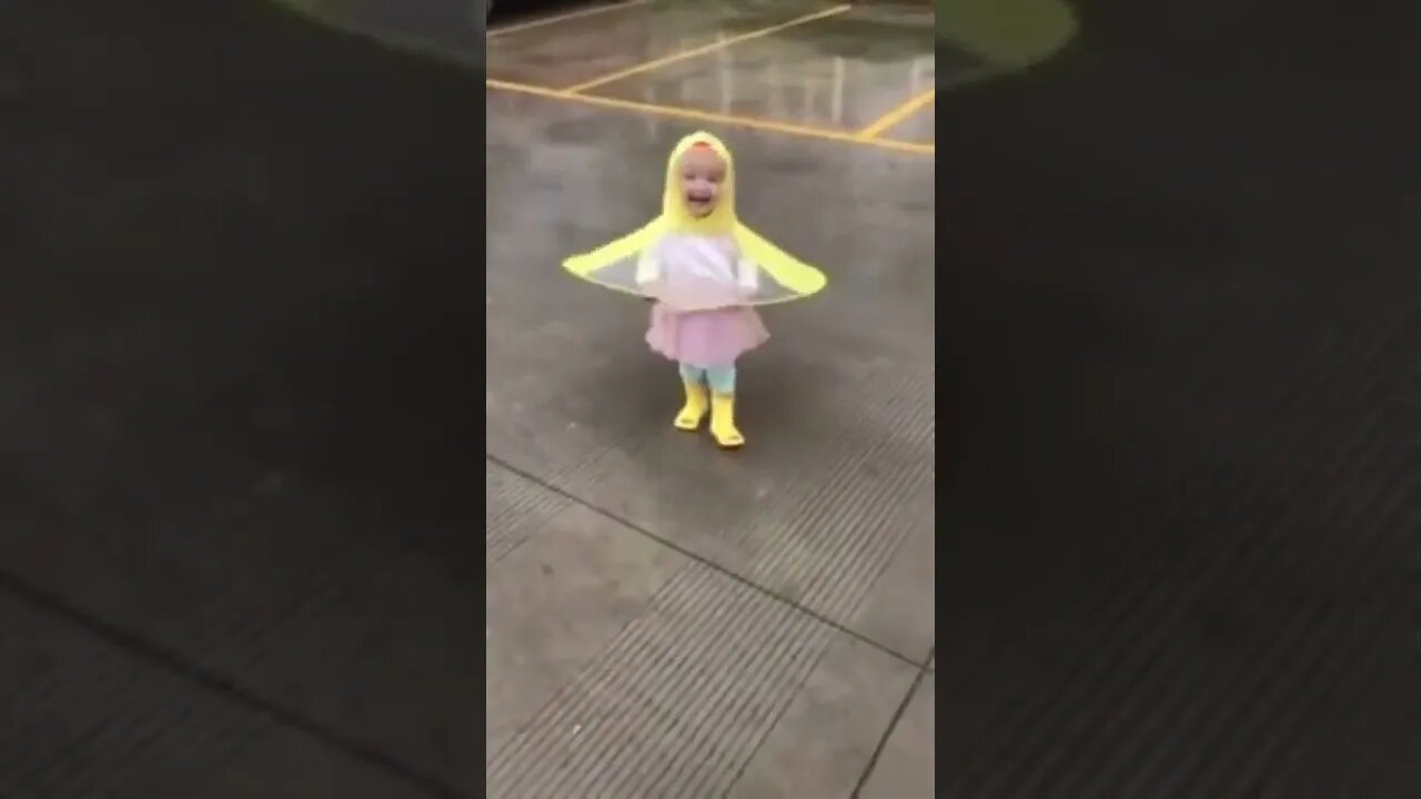 Cute little Ducky enjoying the rain
