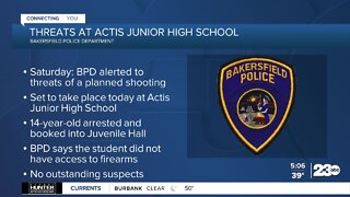 Teen arrested for shooting threats towards Actis Junior High School