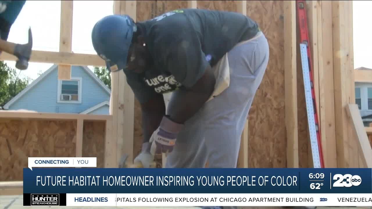 Future Habitat for Humanity homeowner inspiring young people of color