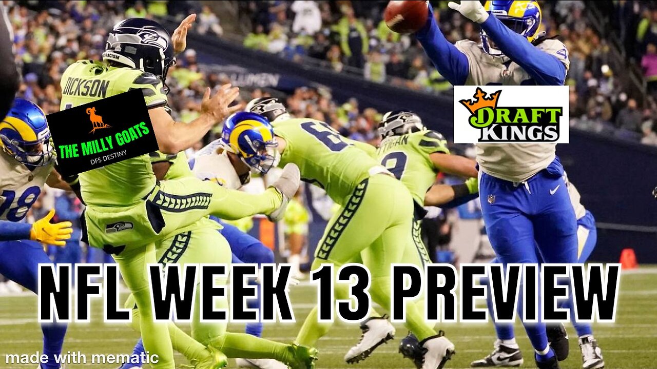 NFL Week 13 Football Never Surrender December Preview - DFS Destiny